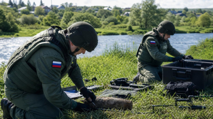 Отдыхающие нашли на берегу реки в Туапсе 82-миллиметровую мину